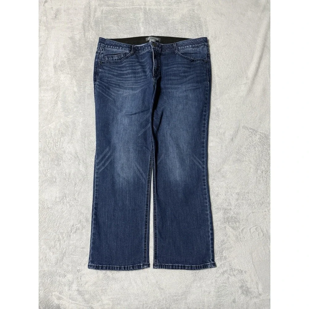 Democracy Jeans Women's 16 Straight Blue Medium‎ Wash Ab Technology 37x26